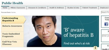 As a Web Designer/Developer I participated in redesigning <a href='http://www.publichealth.va.gov' target='_blank'>Public Health</a> website. The main focus of the project was to improve user experience in accessing the information and government services provided for veterans.<br><br>
								I collaborated with a small team to perform card sorting to define information architecture of the site; conducted heuristic evaluation of the existing interface; created personas, user stories and scenarios; developed wireframes and page prototypes; designed and implemented (HTML, CSS, Java Script) graphic user interfaces.